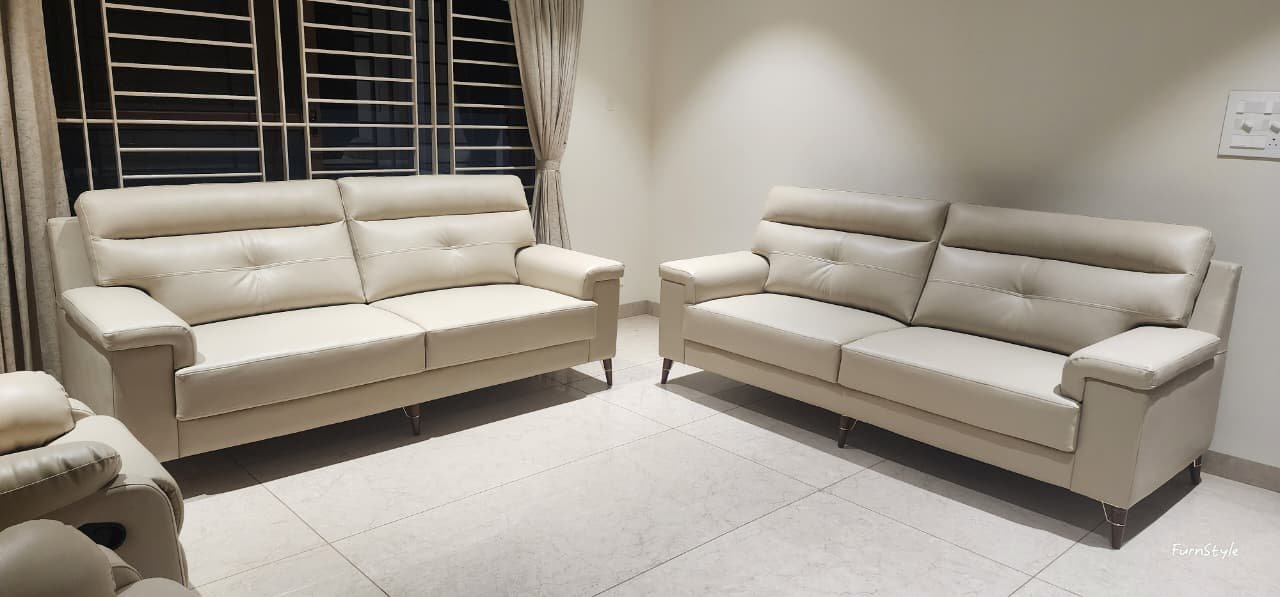 Channel-Tufted Twin Sofa Pair