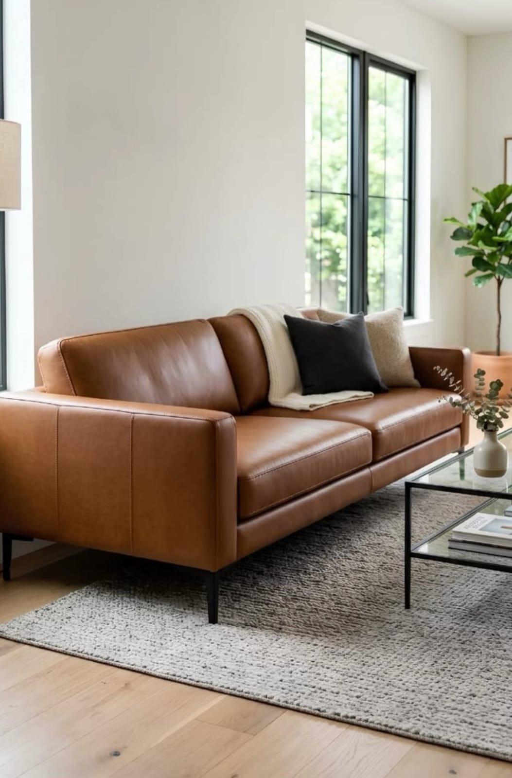 Caramel Leather Two-Seater